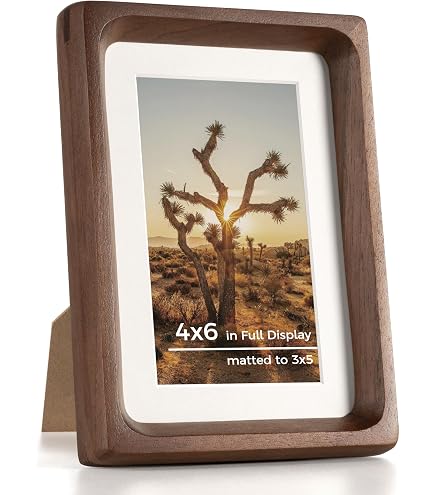 Amazon.com - FLECHAZO 4x6 Picture Frame Wood with 3x5 Mat, Natural